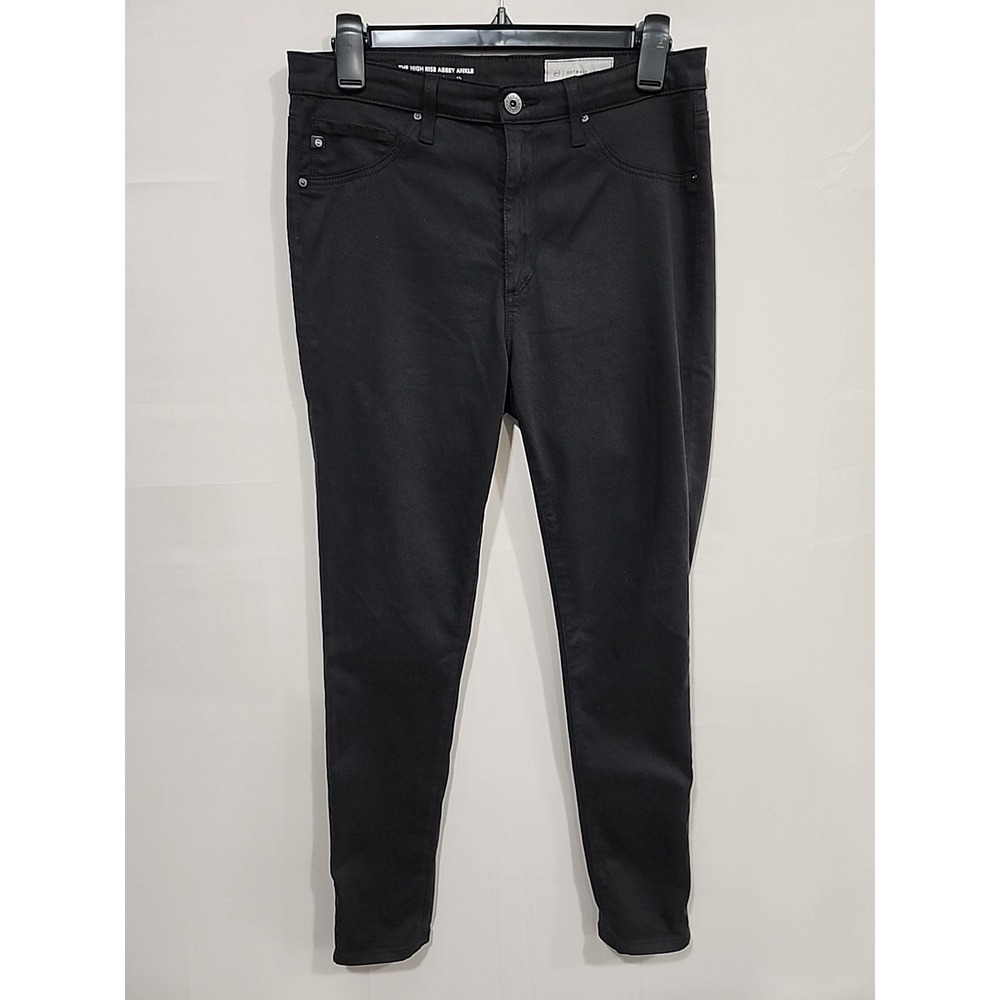AG Anthropologie Jeans Womens 29R High Rise Abbey Ankle Black Super Skinny Ankle